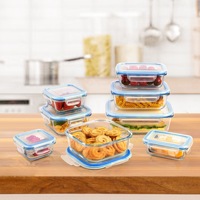 8 boîtes de conservation alimentaire en verre, hermétiques, pour préparation de repas, avec couvercles à fermeture étanche, compatibles micro-ondes et congélateur, sans BPA