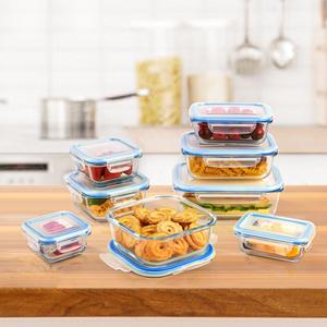 8 Pack Glass Food Storage Containers Meal Prep Airtight Bento <strong>Boxes</strong> with Leak Proof Locking Lids for Microwave Freezer BPA Free - Product Image 2