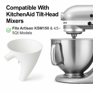 Nouvel entonnoir à farine pour batteur sur socle KitchenAid KSM 150, en plastique alimentaire premium, écologique, avec embout en silicone - Product Image 5