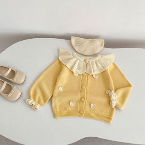 Engepapa Hiver Bébé Filles Tricot Cardigan Enfants Manches Longues Frills Manteau Enfants <span class=keywords><strong>Fille</strong></span> <span class=keywords><strong>Pull</strong></span> - Product Image 5