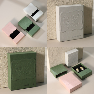 Ring Necklace Bracelet <b>Earring</b> Pendant <b>Gift</b> Paper Jewelry Packaging <b>Boxes</b> Custom Logo Cardboard Cotton Sponge - Product Image 2