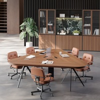 Bureau de réunion en bois de luxe pour 10 personnes, tables de conférence en bois plaqué