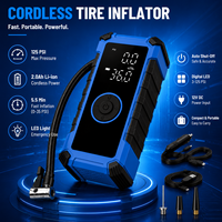 Compresseur d'air numérique portable pour gonflage de pneus avec batterie au lithium 20V, alimentation 12V CC, gonflage rapide pour voiture et moto