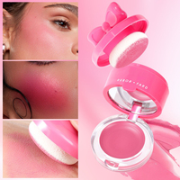 Palette de blush mat en mousse Butterfly 8 couleurs, maquillage pour le visage longue tenue, waterproof, vegan, avec miroir