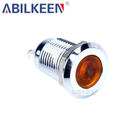 ABILKEEN Voyant lumineux à tête plate de 12 mm avec borne à vis IP65, lampe de signalisation métallique à large plage de tension pour appareillage de commutation