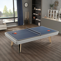 Table de billard et de salle à manger 2-en-1 de luxe moderne en marbre et bois massif, 6, 7, 8 ou 9 pieds, pour intérieur, vente en gros