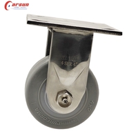 Roulettes industrielles robustes en acier inoxydable Roues pivotantes de 4/5/6/8 pouces Freins en acier inoxydable Style pivotant en nylon/caoutchouc
