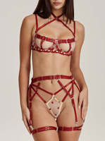 Ensemble soutien-gorge à armatures et string jarretière sexy FF2282, body brodé pour la Saint-Valentin, lingerie sexy à bretelles pour femme