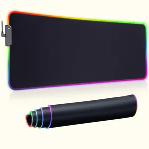Безвредный резиновый противоскользящий рекламный черный игровой коврик для клавиатуры XXL RGB