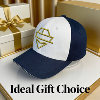 Gorra de béisbol deportiva unisex con logotipo náutico bordado en azul marino y blanco, gorra de béisbol con logotipo personalizado.