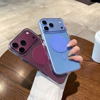 Coque de téléphone magnétique transparente en acrylique pour iPhone 18 17 Pro Max, compatible avec la recharge sans fil, antichoc, avec dos transparent