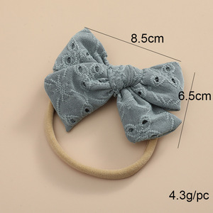 Diadema con lazo de encaje para bebé, diadema elástica de nailon súper suave para bebé, accesorios para el cabello ligeros que no dejan marcas - Product Image 3