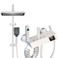 Robinet de lavabo pour salle de bain, collection douche pluie, purificateur d'eau, affichage numérique LED, pommeau de douche quatre fonctions