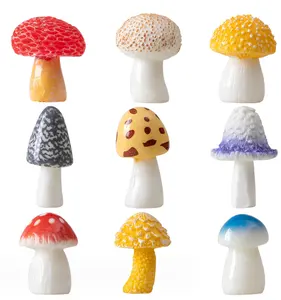 lot mix kawaii mushroom ornaments home decoration minimalist resin figurine decor