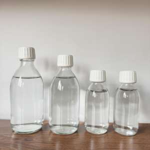 丸型経口咳止めガラス瓶100ml 200ml 250ml 300ml医薬品アンバー薬プラスチックアルミキャップ付き - Product Image 3