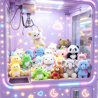 Lot de peluches assorties de 8 pouces pour machines à grue, poupées en peluche douces, fournitures pour salles de jeux, vente en gros mixte