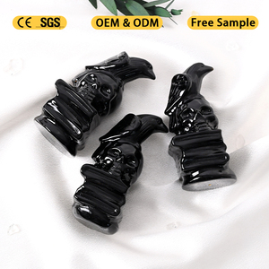 Crânes de Corbeau en Obsidienne Noire Sculptés dans la Pierre Naturelle, Artisanat de Guérison en Cristal, Décoration en Cristal, Vente en Gros - Product Image 3