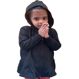Sweat à capuche en molleton organique Avi pour filles hiver chaud et confortable avec fermeture éclair sur le devant et motif imprimé pour les enfants - Product Image 1
