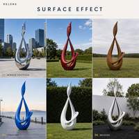 Sculpture abstraite en acier inoxydable de grande taille RELONG, design moderne poli, personnalisable pour l'aménagement paysager public extérieur