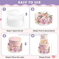 Support à gâteau en acrylique pour fête, mariage, présentoir à gâteaux et cupcakes transparent, centre de table empilable avec lumières LED