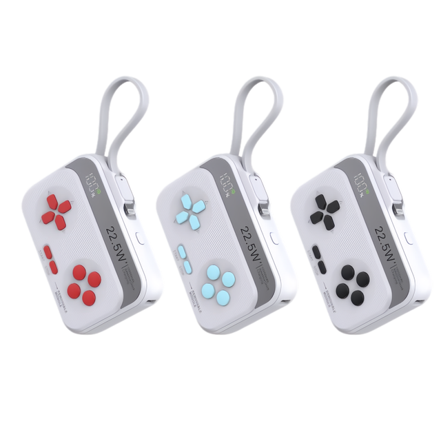 Portable Mini Small Gaming Shape Super Fast Charging 10000mAh Power Bank Built-in Cable 22.5W Outdoor