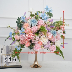 DKB Bouquet de fleurs artificielles en soie à bas prix, roses, pivoines, grandes fleurs roses pour mariage, fête, décoration de table à la maison - Product Image 2