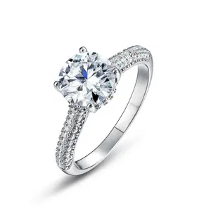 1 2 3 Carat New Model 925 Sterling Silver Moissanite Ring Luxury Jewelry Engagement Ring For Women