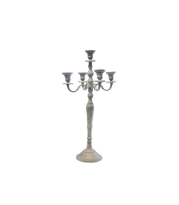 <b>Iron</b> <b>5</b>-Arm Candelabra Candle Holder-Durable Waterproof & Portable for Weddings and Christmas Home Decor - Product Image 1