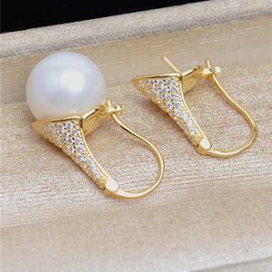 Boucles d'oreilles en argent S925 Wenchi en forme de croix, design personnalisé de moulin à vent en grille, support creux pour 4-5 perles, pour bijoux DIY pour femmes - Product Image 2