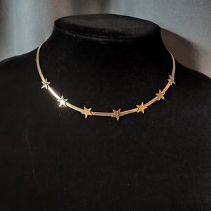 Collar de cadena de serpiente con estrella de cinco puntas, joyería de acero inoxidable chapado en oro de 18K de alta calidad, P213200 - Product Image 5