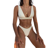 Bikini negro con estampado de flores para mujer, traje de baño de dos piezas multicolor con estampado de flores para chica joven, 2022