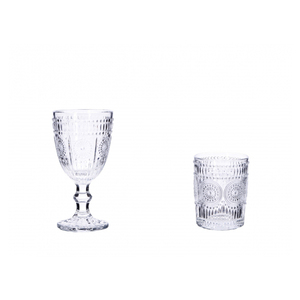Dusan Wine Glasses <b>Set</b> 6 Pieces With Stem And Tumbler Glass For <b>Beverage</b> <b>Serving</b> - Product Image 1