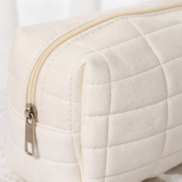 Pochette de maquillage en velours avec fermeture éclair pour femmes et filles, pochette de voyage compacte, mini organisateur de cosmétiques pour l'école et la douche