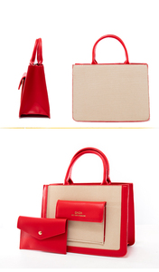 QAZA <span class=keywords><strong>Jiali</strong></span> 2024 Custom OEM Mujeres Bolsos de moda Bolso de mano Asa superior Satchel Monedero 2 en 1Set - Product Image 6