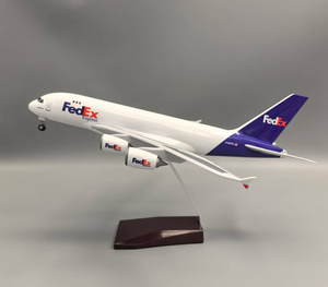 Modelo de Avión de Resina A380 FedEx de 37 cm, Escala 1:200, Versión LED, Precio de Fábrica, Regalo Empresarial, Decoración, Artesanía, <span class=keywords><strong>Airbus</strong></span> <span class=keywords><strong>Cargo</strong></span> Airlines - Product Image 2
