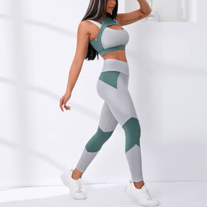 Set <span class=keywords><strong>Yoga</strong></span> <span class=keywords><strong>di</strong></span> Alta Qualità, Abbigliamento Fitness da Palestra per Donne, Collezione 2026, Top e Leggings Bicolore per Signore - Product Image 1