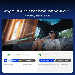 <span class=keywords><strong>Lunettes</strong></span> intelligentes AR XREAL 1S, conversion native 2D en <span class=keywords><strong>3D</strong></span>, flottement spatial 3DoF, écran géant portable de 500 pouces, champ de vision de 52 degrés - Product Image 3