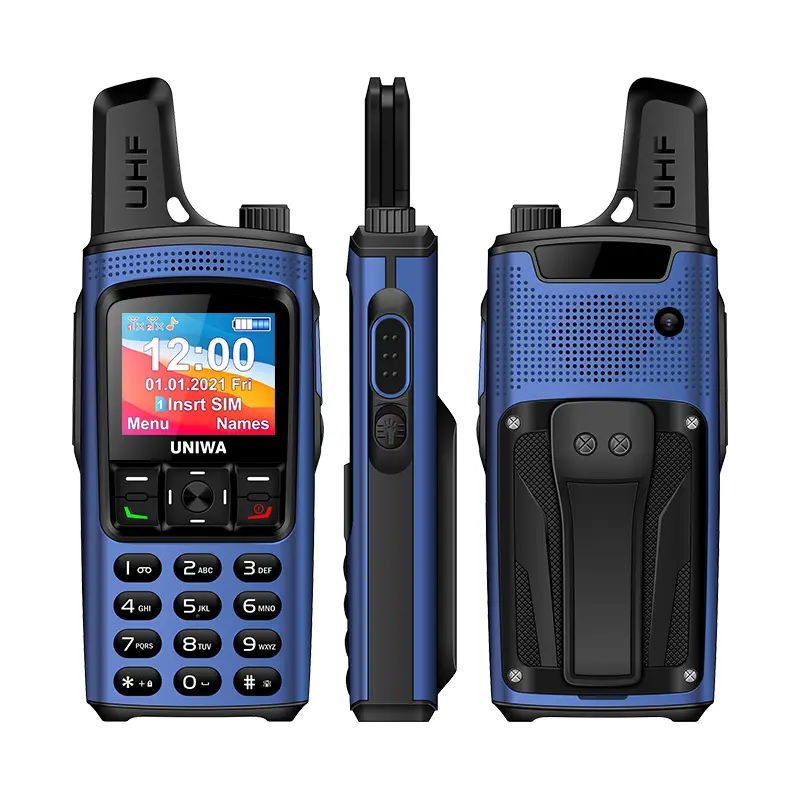 제조 최고의 가격 UNIWA W010 1.77 인치 화면 GSM 라디오 1km 무전기 휴대 전화