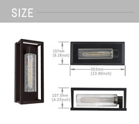 Lanterne murale extérieure de 35 cm avec design étanche, AC 85-265V, base E26 E27, 2700K, luminaire pour villa ou balcon