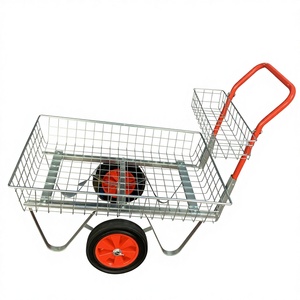 2 Wheel <strong>Heavy</strong> <strong>Duty</strong> Steel Mesh <strong>Garden</strong> Nursery <strong>Trolley</strong> with 150kg Load Capacity Shopping Use OEM Customizable - Product Image 1