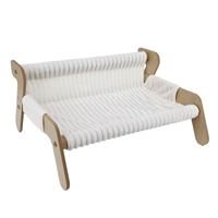 Griffoir et Nid pour Chat en Bois et Mousse, Durable, Anti-écaillage, Rafraîchissant pour l'Été, Lit pour Animaux de Compagnie Compatible Canapé