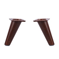 Pied de canapé en forme de triangle, hauteur réglable, en plastique, bois, style américain, finition bois, lot de 2 pièces