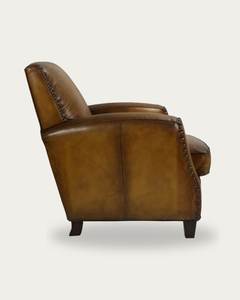 Fauteuil en cuir de qualité supérieure avec assise rembourrée confortable, structure robuste, design élégant, parfait pour le salon ou le bureau - Product Image 2