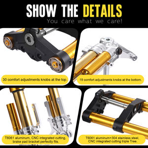 โช้คอัพหน้าแบบกลับหัว (Inverted Fork) คุณภาพสูง สีทอง พร้อมขาสามทาง (<span class=keywords><strong>Triple</strong></span> Tree) สำหรับรถฮาร์เลย์ ทัวร์ริ่ง ปี <span class=keywords><strong>2014</strong></span>-2023 รุ่น <span class=keywords><strong>Street</strong></span> Glide ปรับได้ - Product Image 5