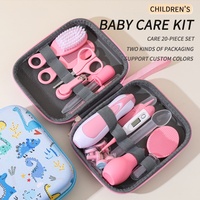 Kit de soins et de toilette pour bébé de 20 pièces, ensemble d'outils de soins pour nourrissons portables avec étui de rangement à fermeture éclair pour nouveau-né et tout-petit