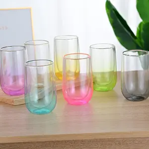 430ml large capacity double wall glass cup with high borosilicate glass