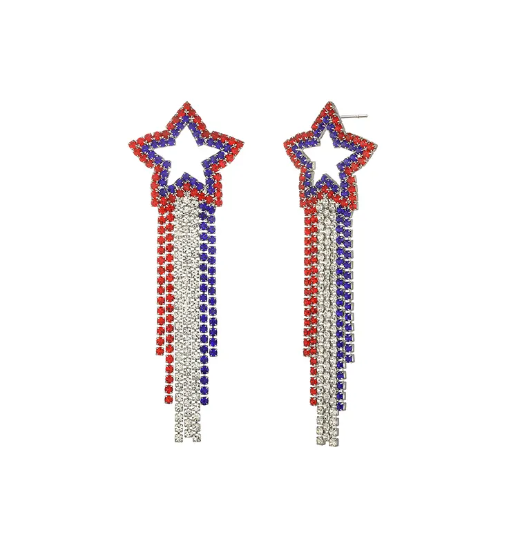 4e Van July Americana Star Stud Drop Vakantie Oorbellen Onafhankelijkheid Dag Patriottische Bengelen Oorbellen Sieraden Voor Vrouwen Meisjes