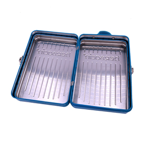 Emballage vide en forme de valise rectangulaire de luxe Boîte à cosmétiques en fer blanc Boîte à cosmétiques en fer blanc avec poignée et serrure - Product Image 4