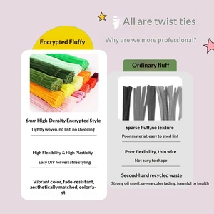 ชุดทำดอกไม้แฮนด์เมด Twisty Stick Twist Bar Premium Velvet DIY Craft Kit - 100 ชิ้น ท่อทำความสะอาดโพลีเอสเตอร์สีมาการอง - Product Image 3