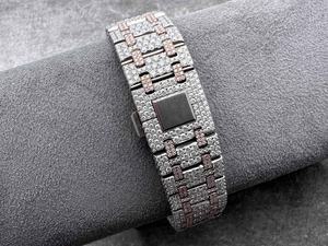 Tùy Chỉnh Chất Lượng Hàng Đầu Luminous Kim Cương Đồng Hồ 41Mm 3120 Phong Trào 15400 Rose Gold VVS Đầy Đủ Kim Cương Ice Moissanite - Product Image 6